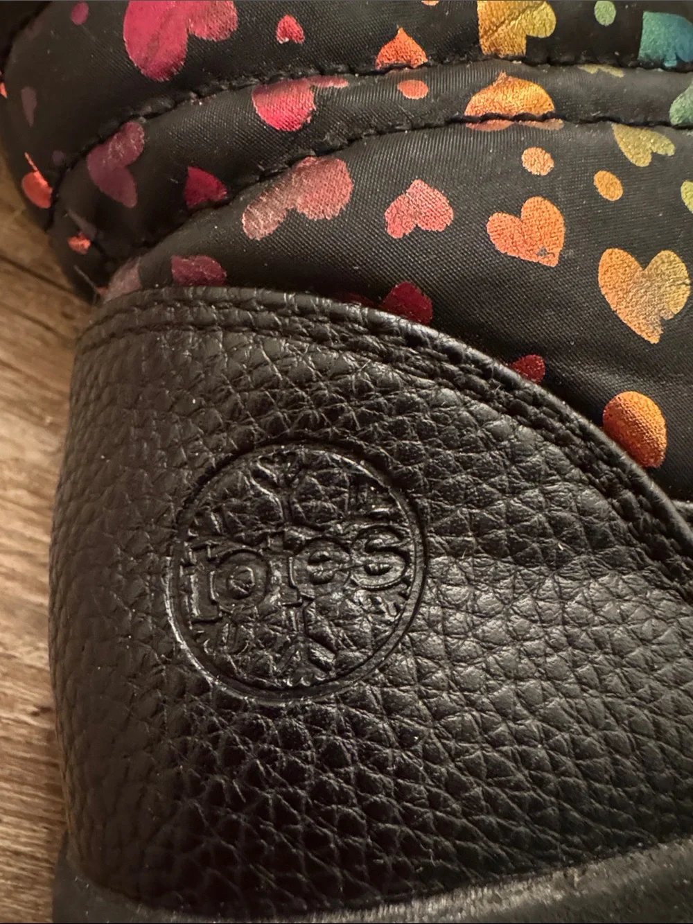 totes Black Kids Rain & Snow Boots with Rainbow Heart Print